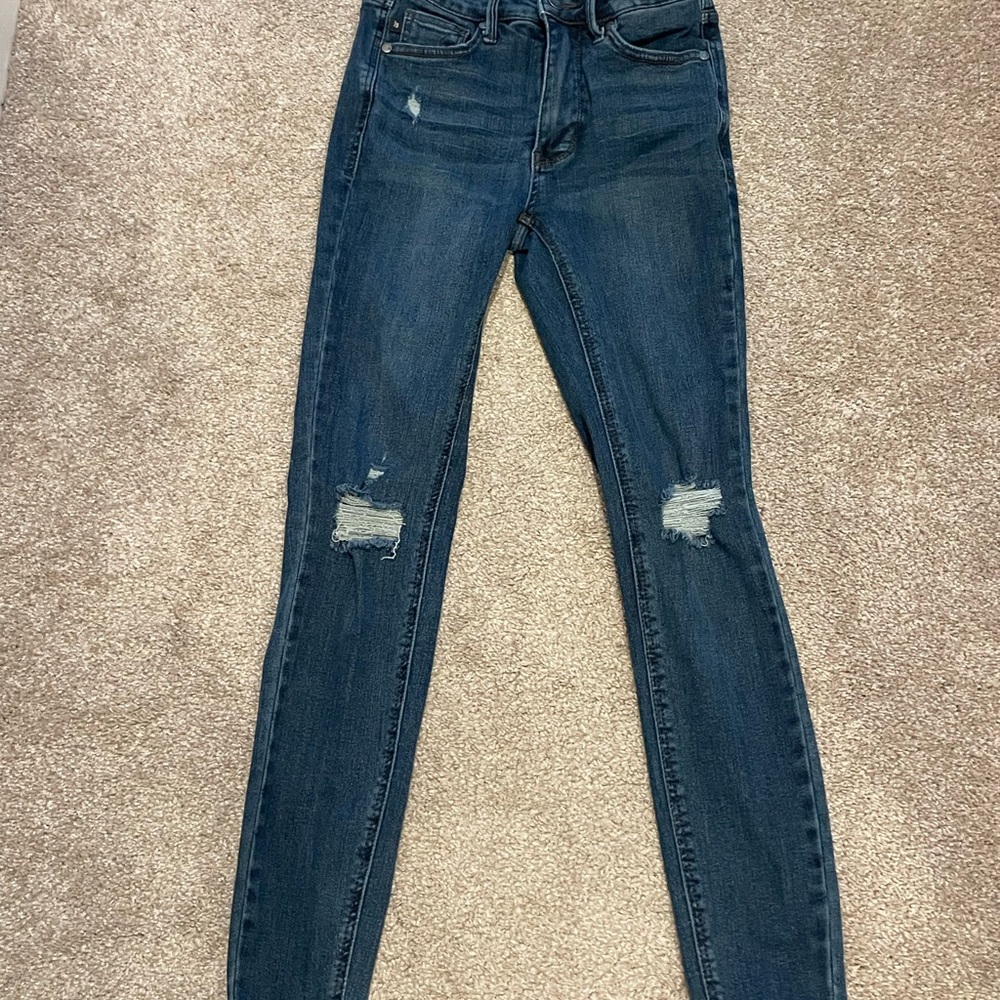 Judy Blue Midnight Blue Ripped Skinny Jeans